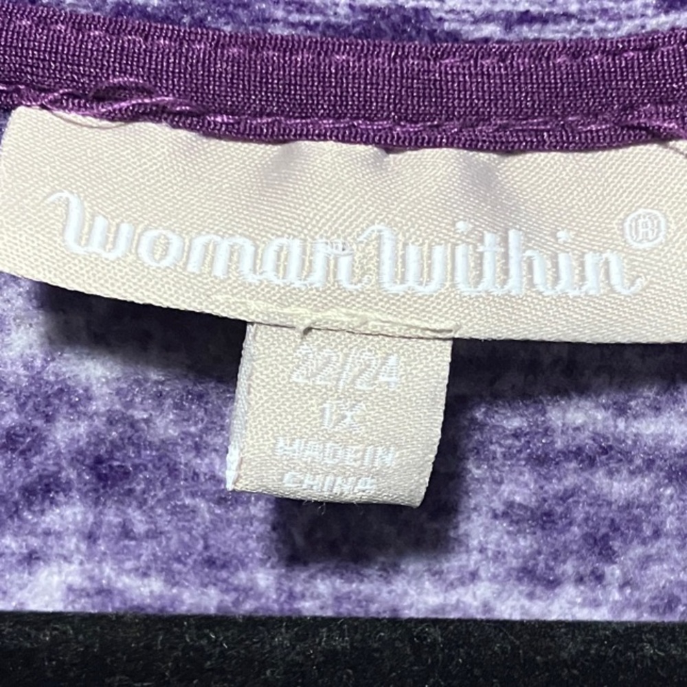 Woman Within Lavender Heather Zip Vest - Picture 2 of 5